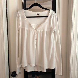 Free People Women's Down Under Woven Trim Henley